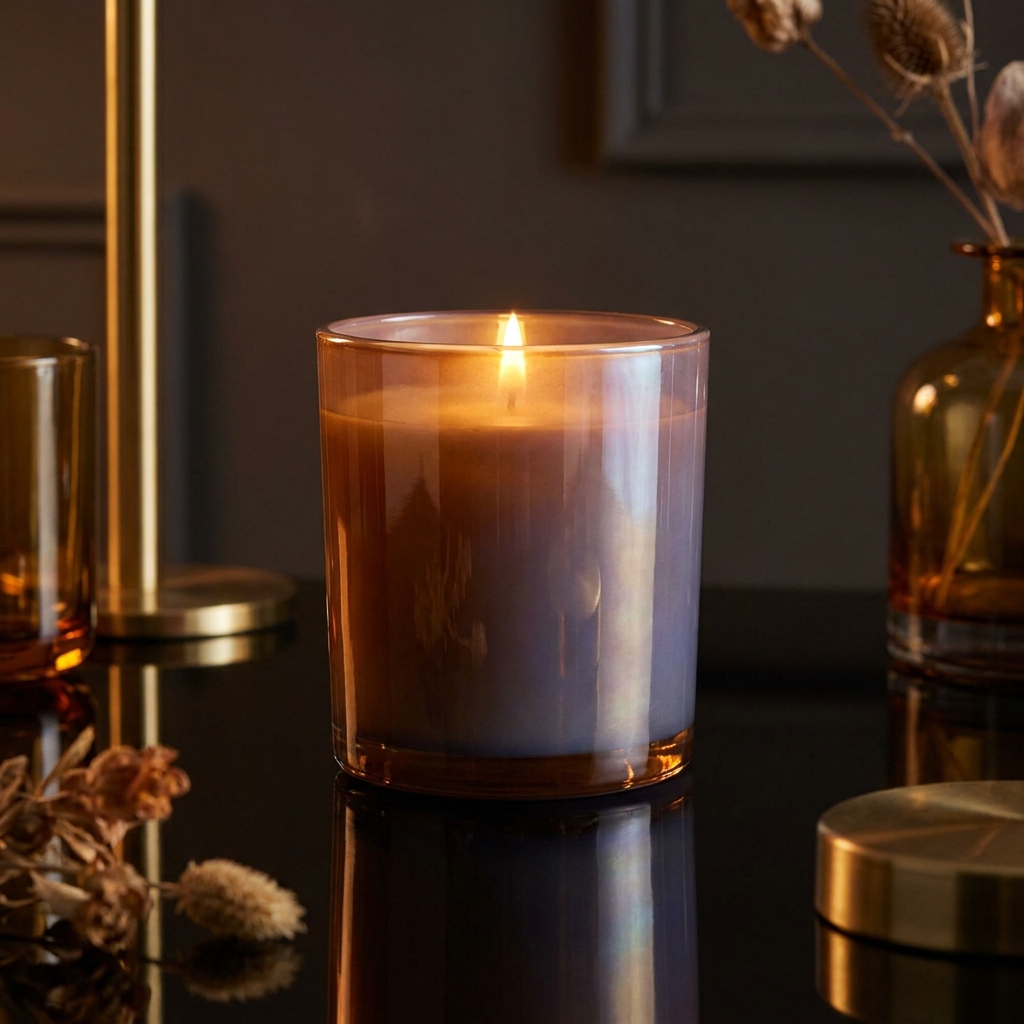 Overose-lys i en blank beholder med gradientfinish og en moderne estetikk